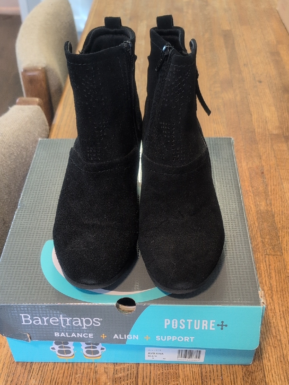 BareTraps Black Suede Ankle Booties